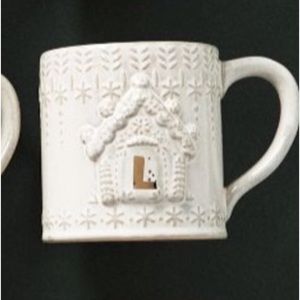 ANTHROPOLOGIE Snowcap Reactive-Glazed Monogram Mug (Letter L)
